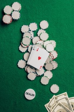 Bet placement at the table Player betting chips positioned at the table layout for Free Bet Blackjack
